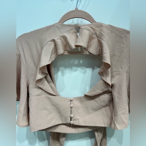 ASOS Light Pink Front Tie Up Top - Picture 4 of 5